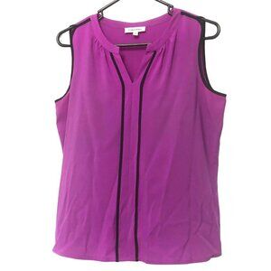 NWOT Calvin Klein Sleeveless Top Purple Size S Small Black Detail New